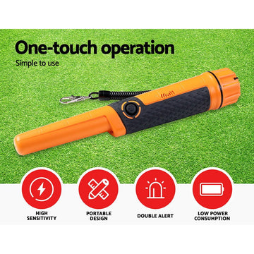 Metal Detector 40MM Sensitive Handheld Pinpointer Waterproof Automatic Hunter Orange - RnR Galore
