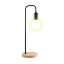 Modern Table lamp Desk Light Timber Base Bedside Bedroom Black - RnR Galore