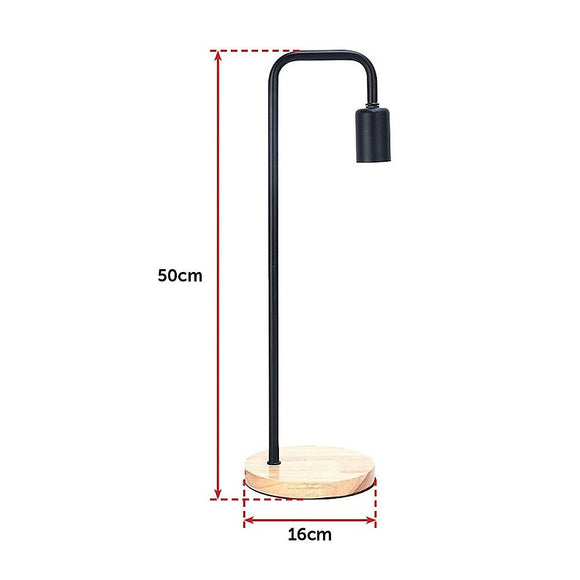 Modern Table lamp Desk Light Timber Base Bedside Bedroom Black - RnR Galore