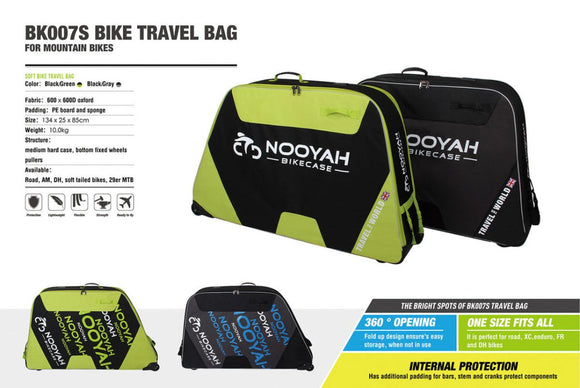 NOOYAH Bike GREY Travel Case Bike Bag Shell EVA Tough material MTB Mountain Bike Road Bike TT 700c Gravel Bike Ebike 29er etc - BK007S - RnR Galore