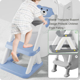 Potty Training Seat Ladder, Kids Boys Girls, Blue - RnR Galore