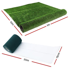 Prime Turf 2x5m Artificial Grass Synthetic Fake 10SQM Turf Lawn 17mm Tape - RnR Galore