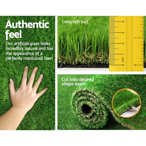 Prime Turf Artificial Grass 60SQM 30mm Synthetic Fake Lawn Turf Plastic Plant 4 - coloured 2mx5m - RnR Galore
