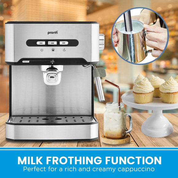 Pronti 1.6L Automatic Coffee Espresso Machine with Steam Frother - RnR Galore