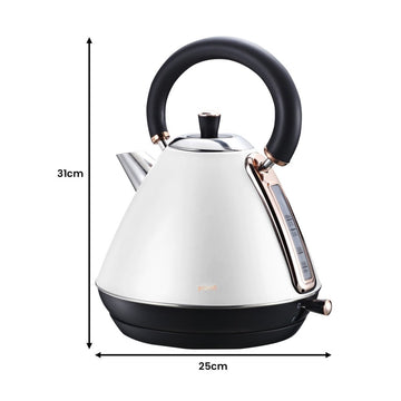 Pronti 1.7l Rose Trim Collection Kettle - White - RnR Galore