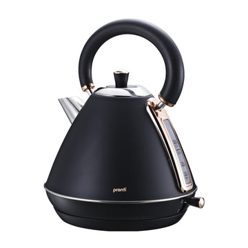Pronti Rose Trim Collection Toaster & Kettle Bundle - Black - RnR Galore