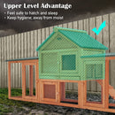 Rabbit Hutch Chicken Coop 204 x 45 x 85cm 2 Storey Cage Mansion - RnR Galore