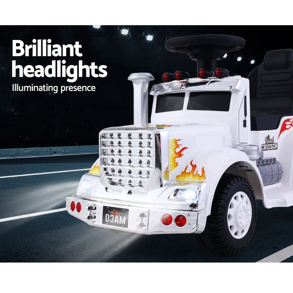 Rigo Kids Electric Ride On Car Truck Motorcycle Motorbike Toy Cars 6V White - RnR Galore