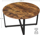 Round Coffee Table Rustic Brown and Black - RnR Galore
