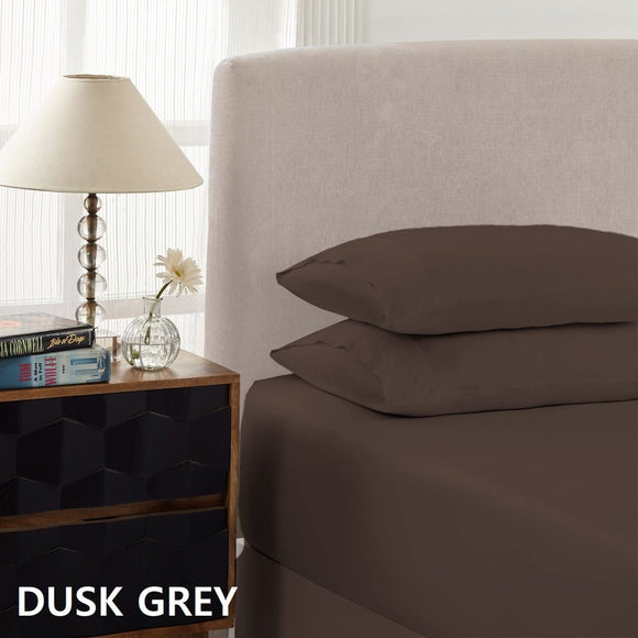 Royal Comfort 1500 Thread Count Cotton Rich Sheet Set 3 Piece Ultra Soft Bedding - Double - Dusk Grey - RnR Galore