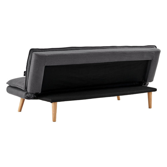Sarantino 3 Seater Linen Sofa Bed Couch Lounge Futon - Dark Grey - RnR Galore