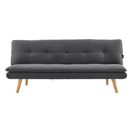 Sarantino 3 Seater Linen Sofa Bed Couch Lounge Futon - Dark Grey - RnR Galore