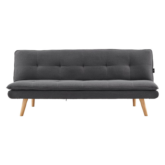 Sarantino 3 Seater Linen Sofa Bed Couch Lounge Futon - Dark Grey - RnR Galore