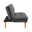 Sarantino 3 Seater Linen Sofa Bed Couch Lounge Futon - Dark Grey - RnR Galore