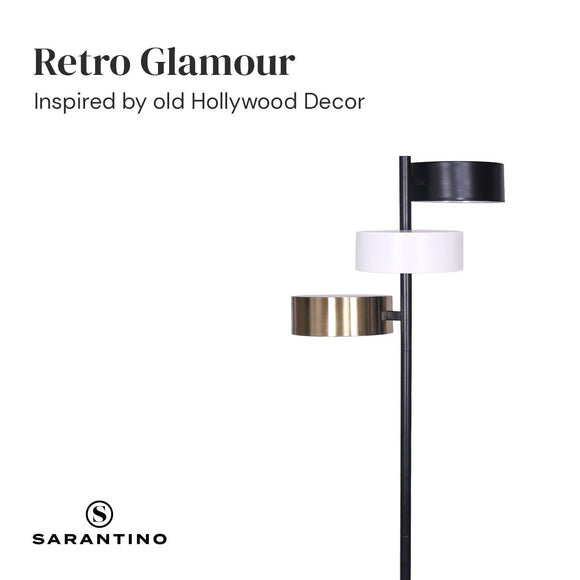 Sarantino Metal Floor Lamp with 3 Swirl Shades - RnR Galore
