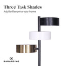 Sarantino Metal Floor Lamp with 3 Swirl Shades - RnR Galore