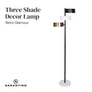 Sarantino Metal Floor Lamp with 3 Swirl Shades - RnR Galore