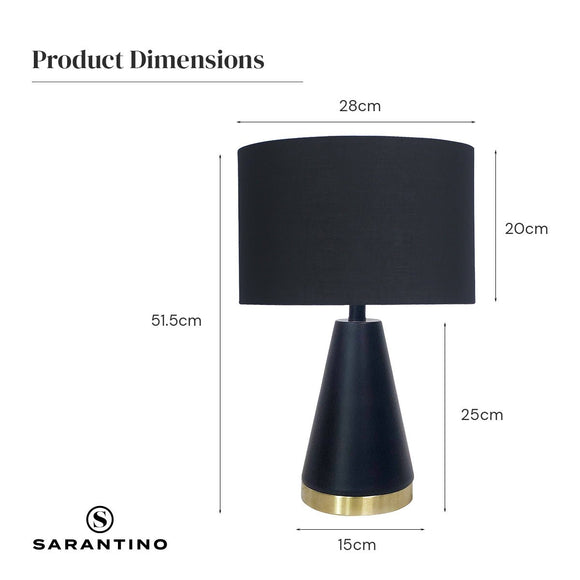 Sarantino Metal Table Lamp in Black and Gold - RnR Galore