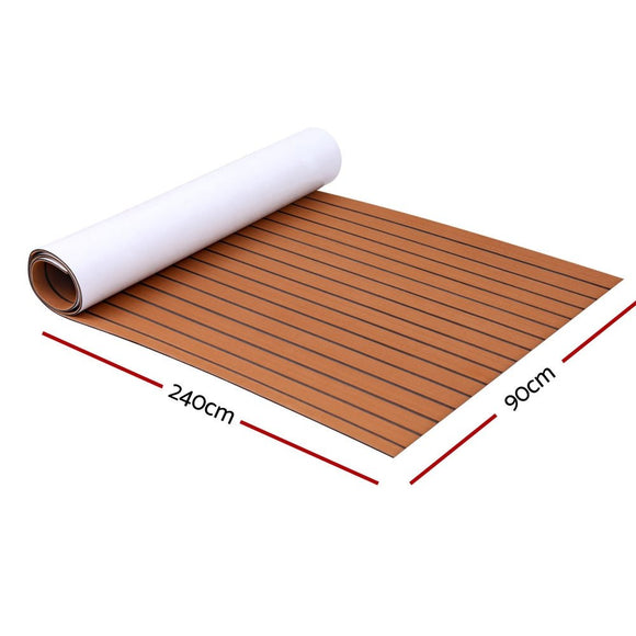 Seamanship EVA Foam Boat Flooring Mat Decking Sheet 240x90x0.6cm Dark Brown - RnR Galore