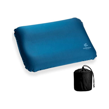 Self Inflating Camping Pillow with Ergonomic 4D Support - Blue - RnR Galore