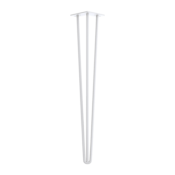 Set of 4 Industrial 3 - Rod Retro Hairpin Table Legs 12mm Steel Bench Desk - 71cm White - RnR Galore