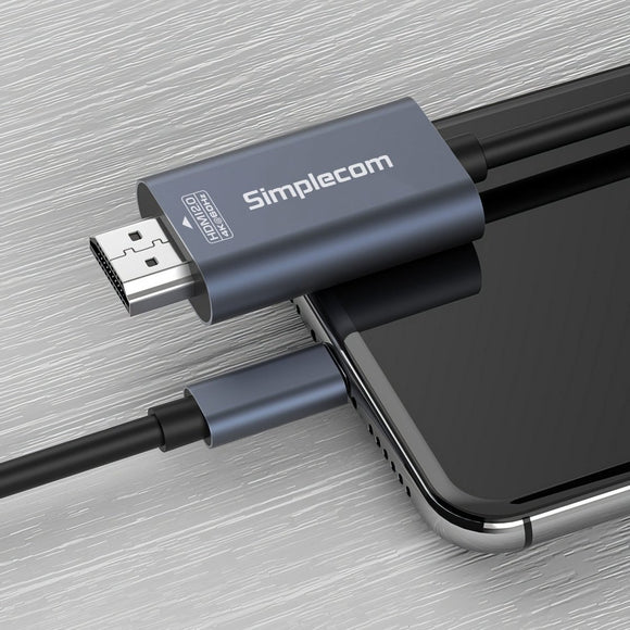 Simplecom DA322 USB - C Type - C to HDMI 2.0 Cable 2M HDCP 4K@60Hz - RnR Galore