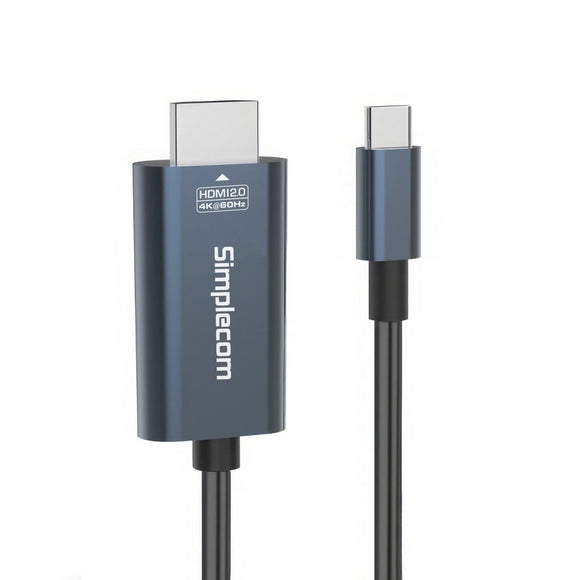 Simplecom DA322 USB - C Type - C to HDMI 2.0 Cable 2M HDCP 4K@60Hz - RnR Galore