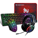 T - Wolf TF400 4 - pcs Rainbow Keyboard/Mouse/Headphone/Mouse Pad Kit Set - RnR Galore
