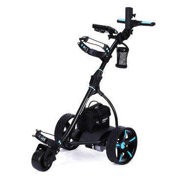 THOMSON Golf Buggy Electric Trolley Automatic Motorised Foldable Cart LED Black - RnR Galore