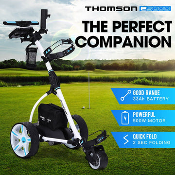 THOMSON Golf Buggy Electric Trolley Automatic Motorised Foldable Cart Powered - RnR Galore