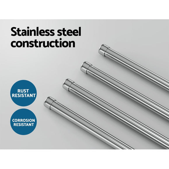 Towel Rail Rack Holder 4 Bars Wall Mounted Stainless Steel Swivel Hanging Hook - RnR Galore