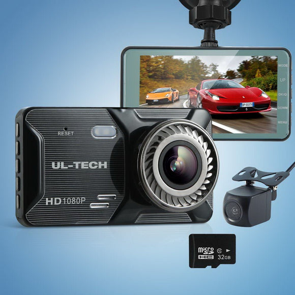 UL - tech Dash Camera 1080P 4" Front Rear Cam,UL - tech Dash Camera 1080P 4" Front Rear View Dual Cam Car DVR Reverse Recorder - RnR Galore