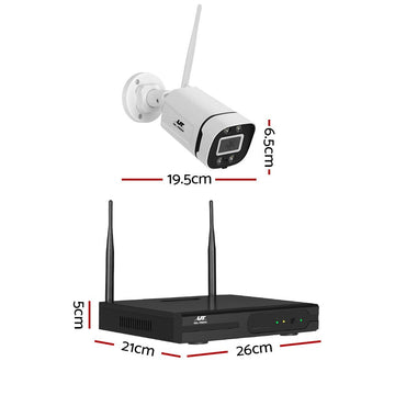 UL - tech Wireless CCTV Security System 8CH NVR 3MP 4 Square Cameras - RnR Galore