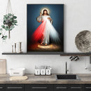 Wall Art 60cmx90cm Jesus Divine Mercy I Trust In You Black Frame Canvas - RnR Galore