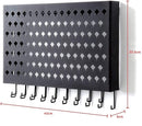 Wall Mount Earring Jewelry Hanger Organizer Holder with 109 Holes and 19 Hooks (Black) - RnR Galore