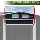 Wallaroo 4x8ft Zinc Steel Garden Shed with Open Storage - Black - RnR Galore