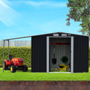 Wallaroo 6x8ft Zinc Steel Garden Shed with Open Storage - Black - RnR Galore