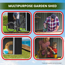 Wallaroo Garden Shed with Semi - Close Storage 6*8FT - Black - RnR Galore