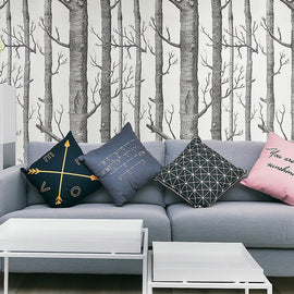 Wallpaper White Birch Tree Non - woven Wall Paper Roll - RnR Galore
