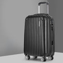 Wanderlite 20" 55cm Luggage Trolley Travel Set Suitcase Carry On Hard Shell Case Sets Lightweight Black - RnR Galore