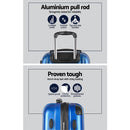 Wanderlite Luggage Set 3pc 20" 24" 28" Suitcase Hardcase Trolley Travel Blue - RnR Galore