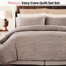 Weaves Coffee Easy Care Quilt Cover Set Double - RnR Galore