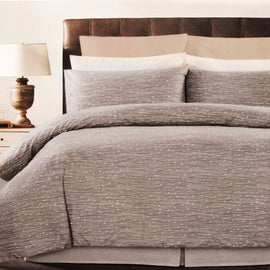 Weaves Coffee Easy Care Quilt Cover Set Double - RnR Galore