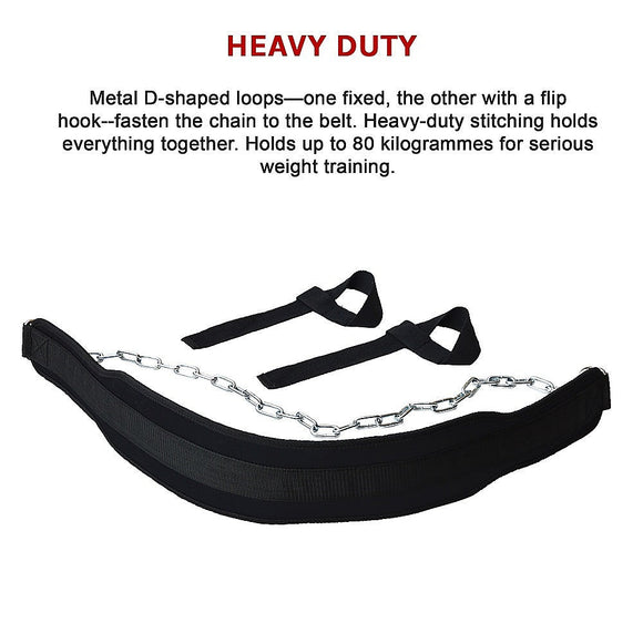 Weight Lifting Belt Gym Back Pull Up Chain Dipping Dip Body Building Training - RnR Galore