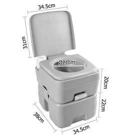 Weisshorn 20L Portable Camping Toilet Outdoor Flush Potty Boating With Bag - RnR Galore