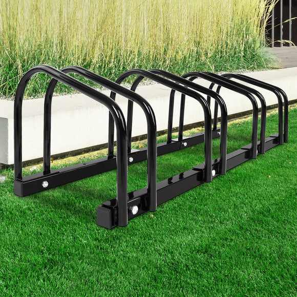 Weisshorn 4 Bike Stand Rack Bicycle Storage Floor Parking Holder Cycling Black - RnR Galore