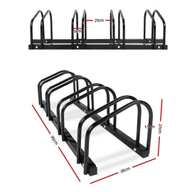 Weisshorn 4 Bike Stand Rack Bicycle Storage Floor Parking Holder Cycling Black - RnR Galore