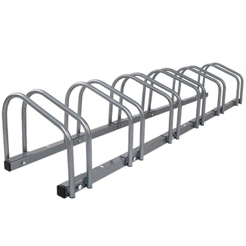 Weisshorn 6 Bike Stand Rack Bicycle Storage Floor Parking Holder Cycling Silver - RnR Galore