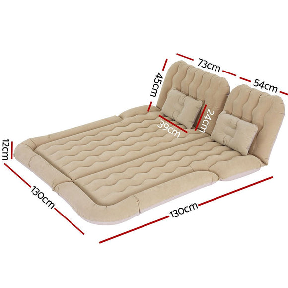 Weisshorn Car Mattress 175x130 Inflatable SUV Back Seat Camping Bed Beige - RnR Galore