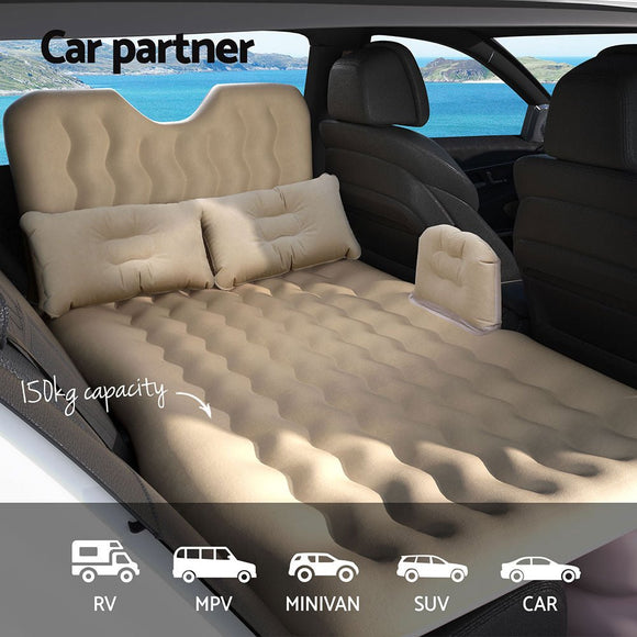 Weisshorn Car Mattress 176x80 Inflatable SUV Back Seat Camping Bed Beige - RnR Galore